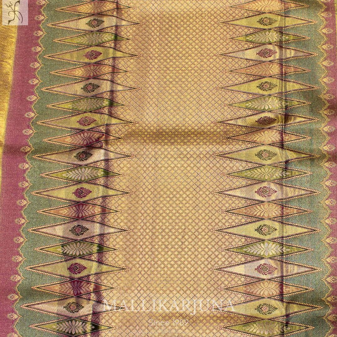 A09.Pure Tissue Gold kanjivaram Silk Saree