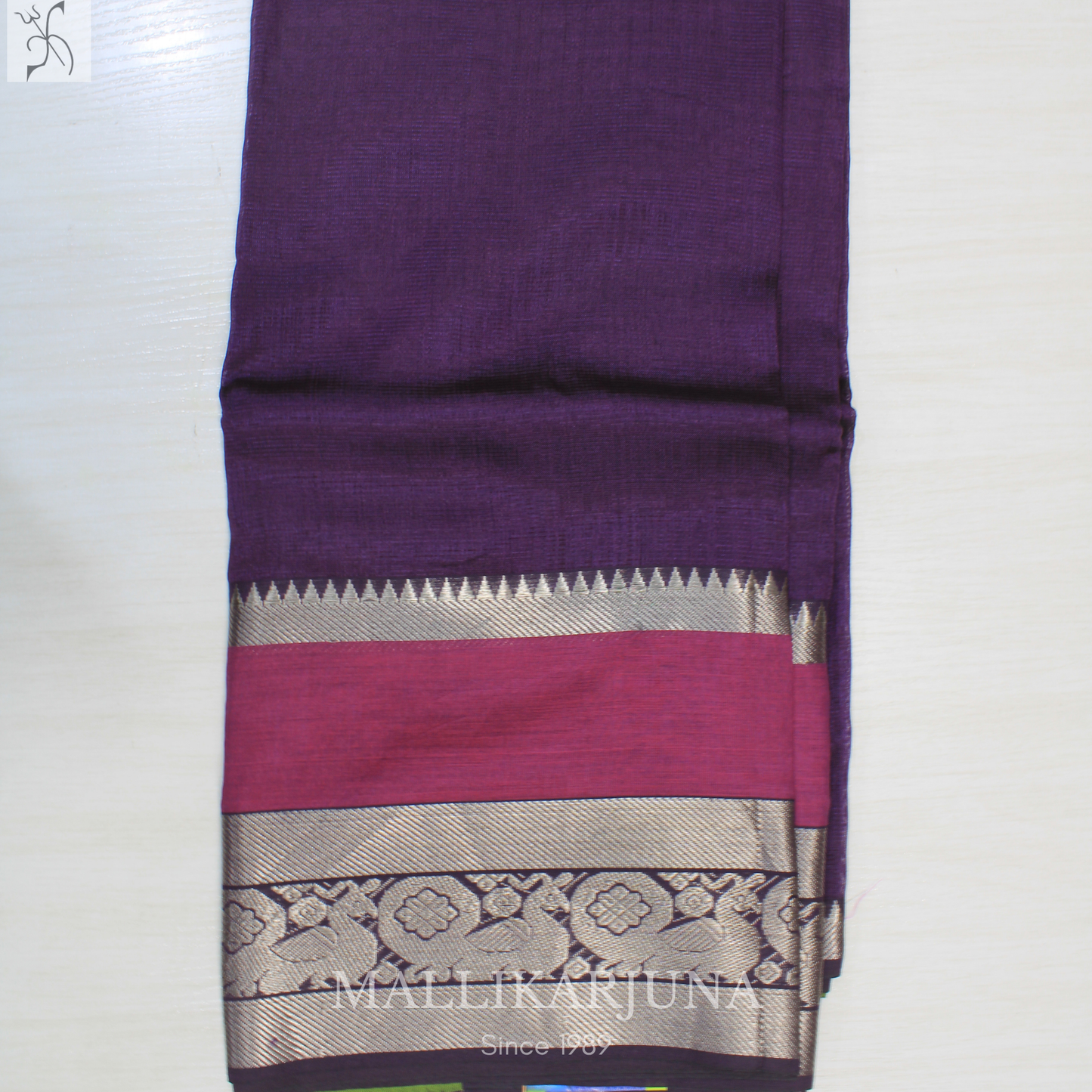 D112  Purple Mangalagiri Saree