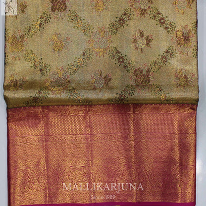 A08.Pure Tissue Gold Meenakari Silk Saree