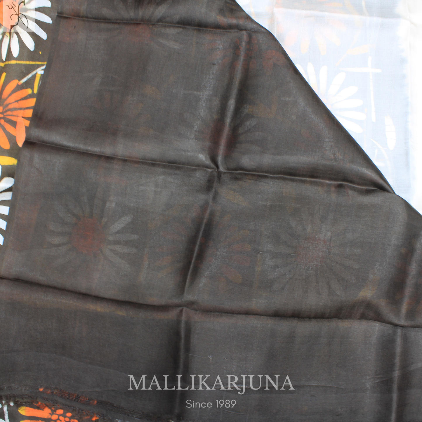 B26. Pure Brown/White (half & half )Tussar Silk Saree