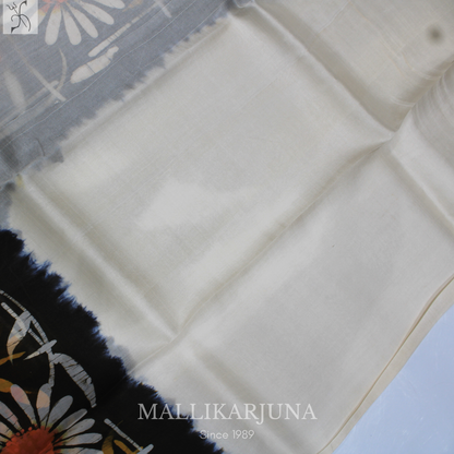 B26. Pure Brown/White (half & half )Tussar Silk Saree