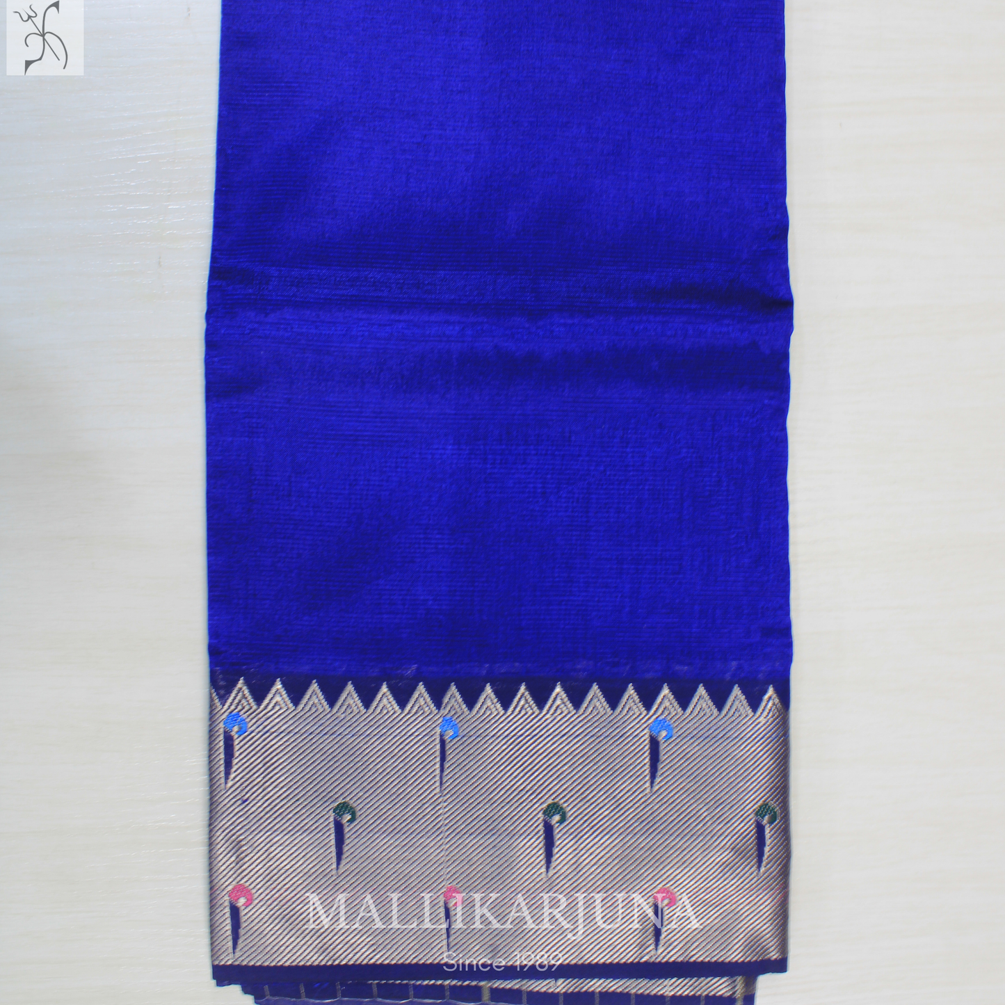 D111  Blue Mangalagiri Saree
