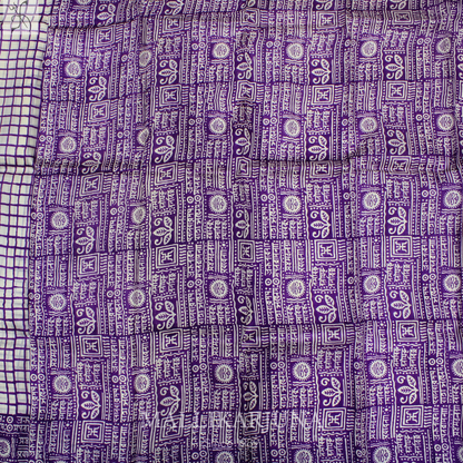 B27. Pure White checks Tussar Silk Saree