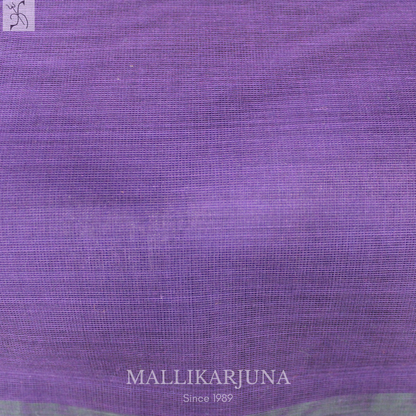 C57. Pure Ink Blue Plain Venkatagiri Cotton Saree