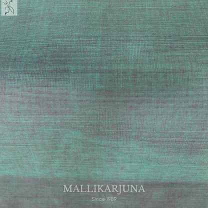 C56. Pure Dark Green Plain Venkatagiri Cotton Saree