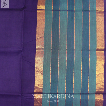 C59. Pure Violet Plain Venkatagiri Cotton Saree
