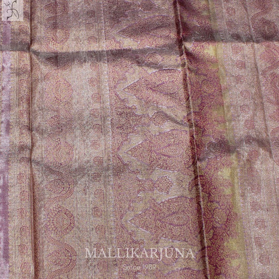 A04.Pure Tissue Grey Meenakari kanjivaram Silk Saree