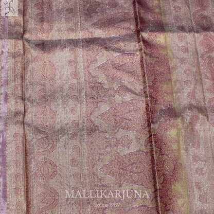 A04.Pure Tissue Grey Meenakari kanjivaram Silk Saree