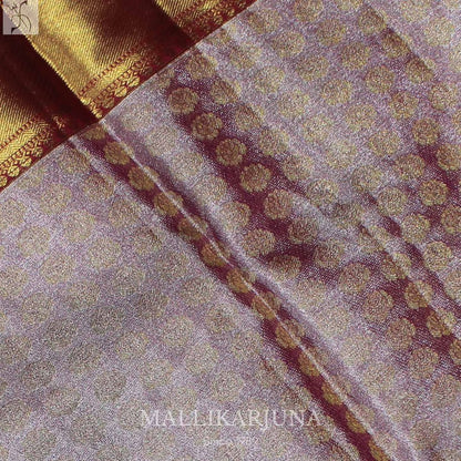 A04.Pure Tissue Grey Meenakari kanjivaram Silk Saree
