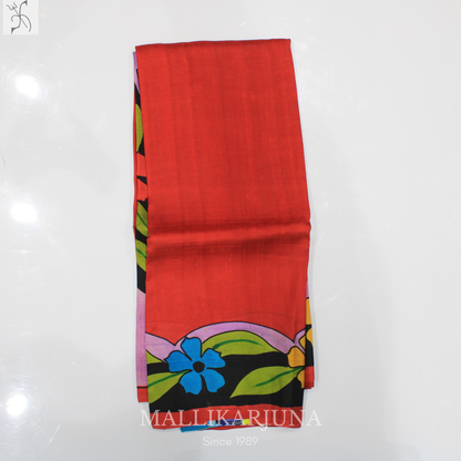 B31.Pure Red Tussar Silk Saree