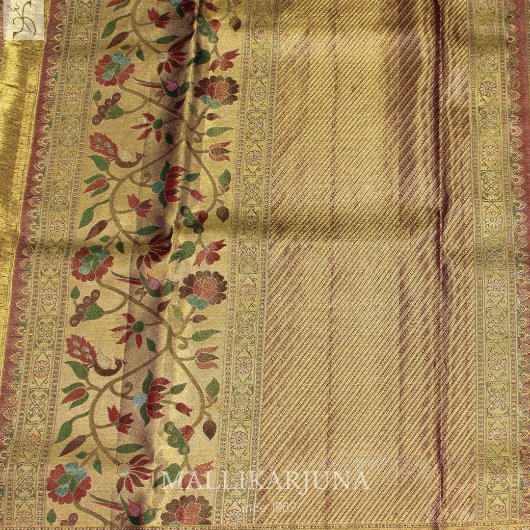 A03.Pure Tissue Gold Meenakari kanjivaram Silk Saree