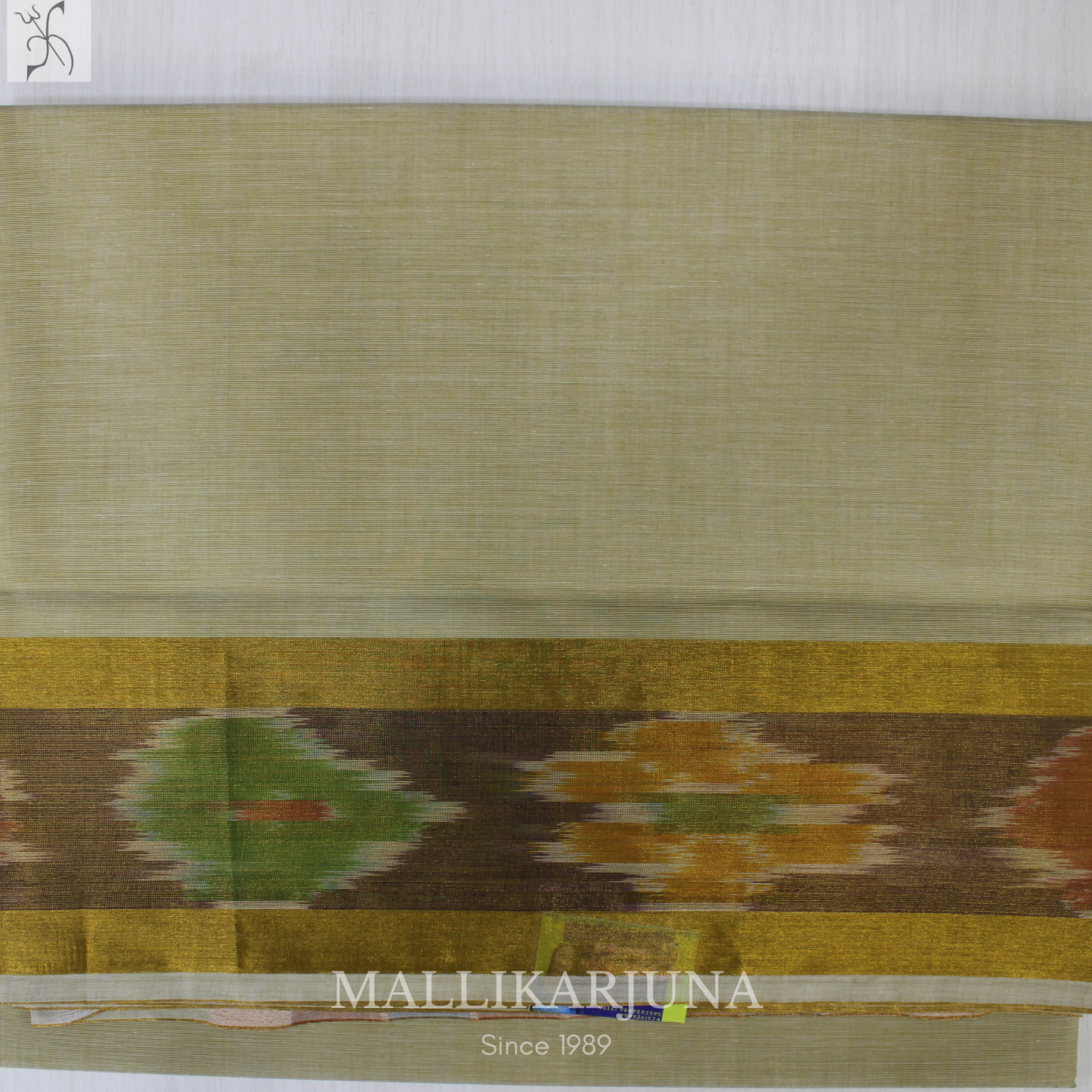 C60. Pure Cream Plain Venkatagiri Cotton Saree