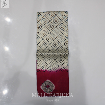 B32.Pure White Tussar Silk Saree