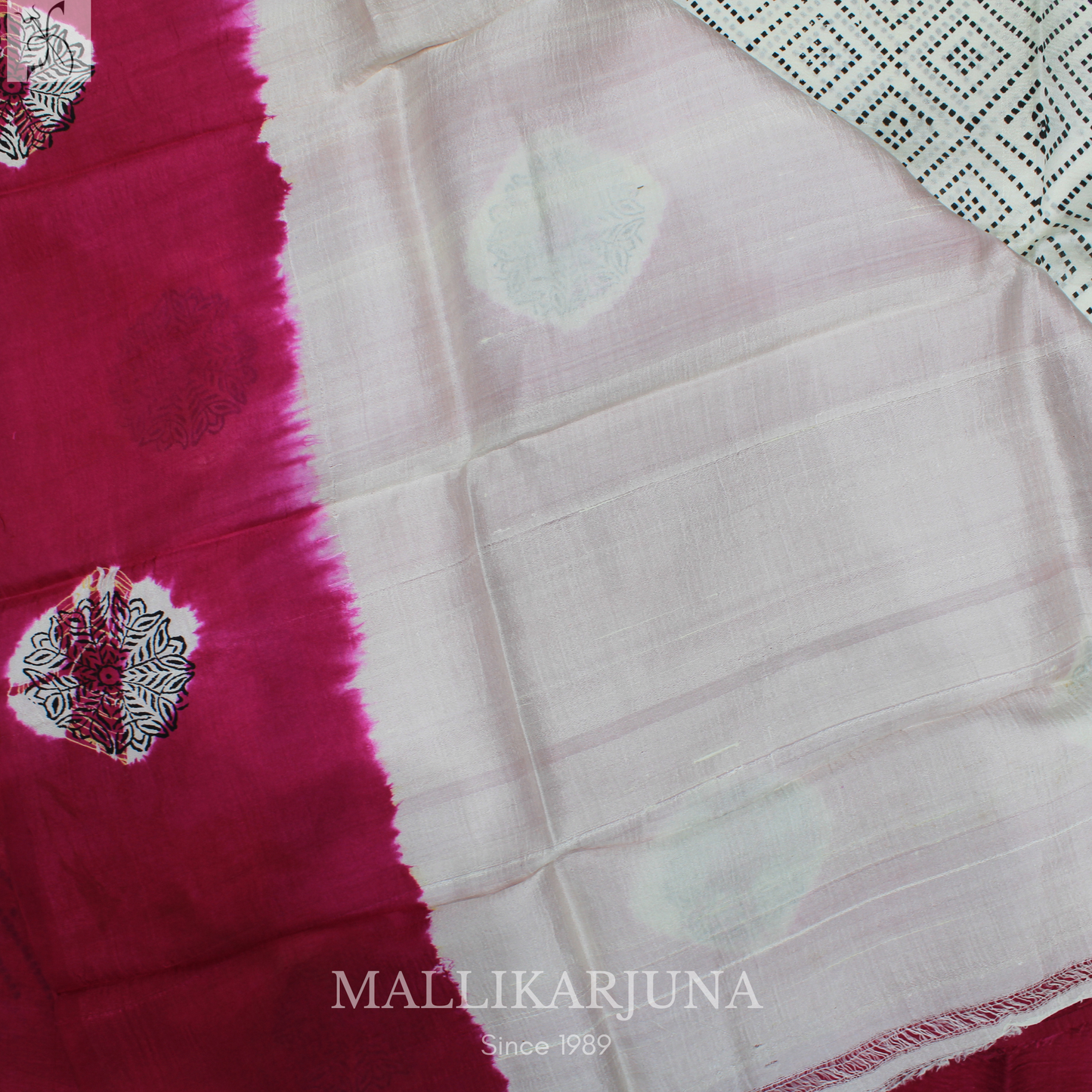 B32.Pure White Tussar Silk Saree