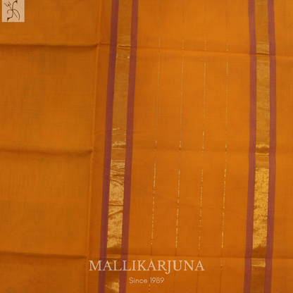 C61. Pure Yellow Plain Venkatagiri Cotton Saree