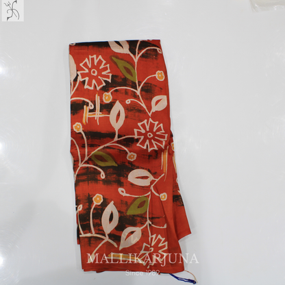 B33.Pure Orange/White(Half & half )Tussar Silk Saree