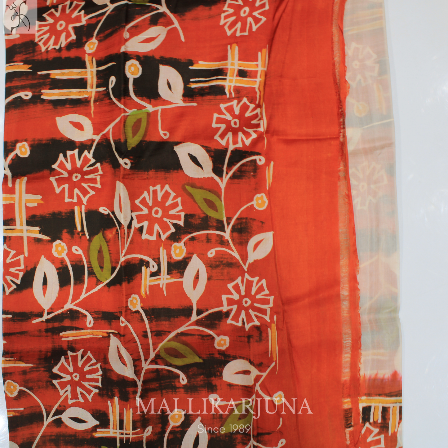 B33.Pure Orange/White(Half & half )Tussar Silk Saree