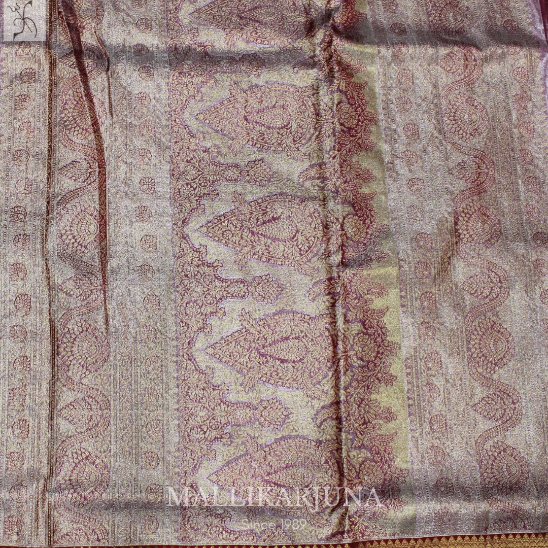 A02.Pure Tissue Grey kanjivaram Silk Saree