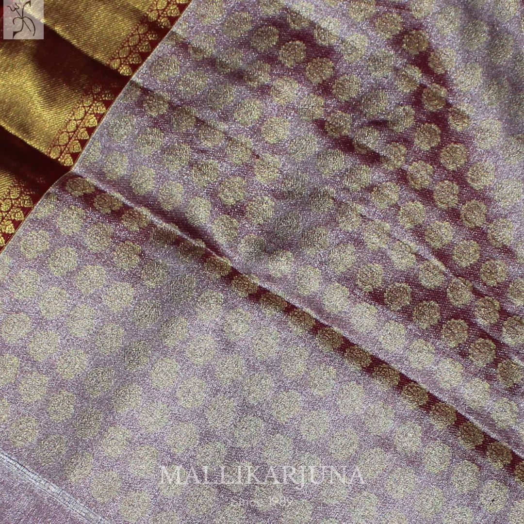A02.Pure Tissue Grey kanjivaram Silk Saree