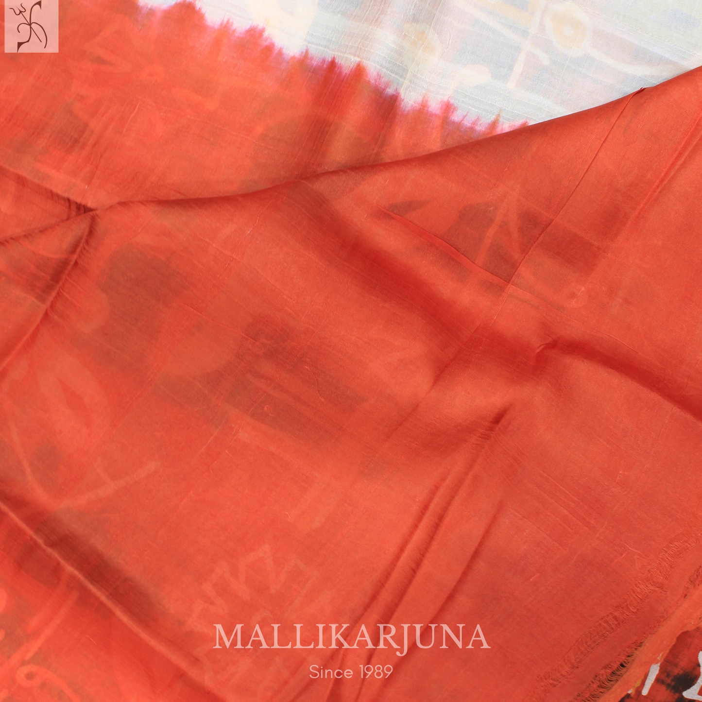 B33.Pure Orange/White(Half & half )Tussar Silk Saree