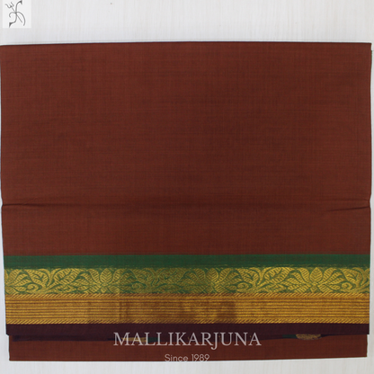 C62. Pure Brown Plain Venkatagiri Cotton Saree