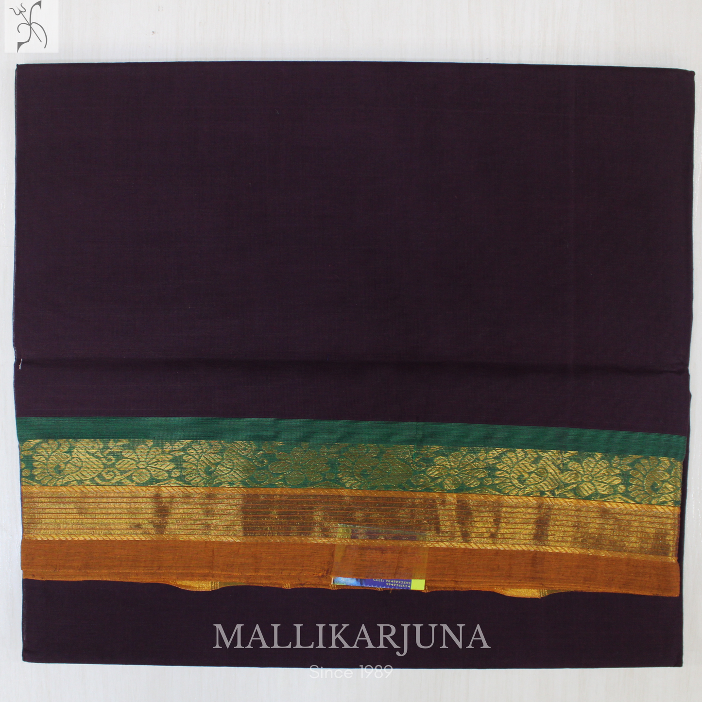 C65. Pure Dark Maroon Venkatagiri Cotton Saree