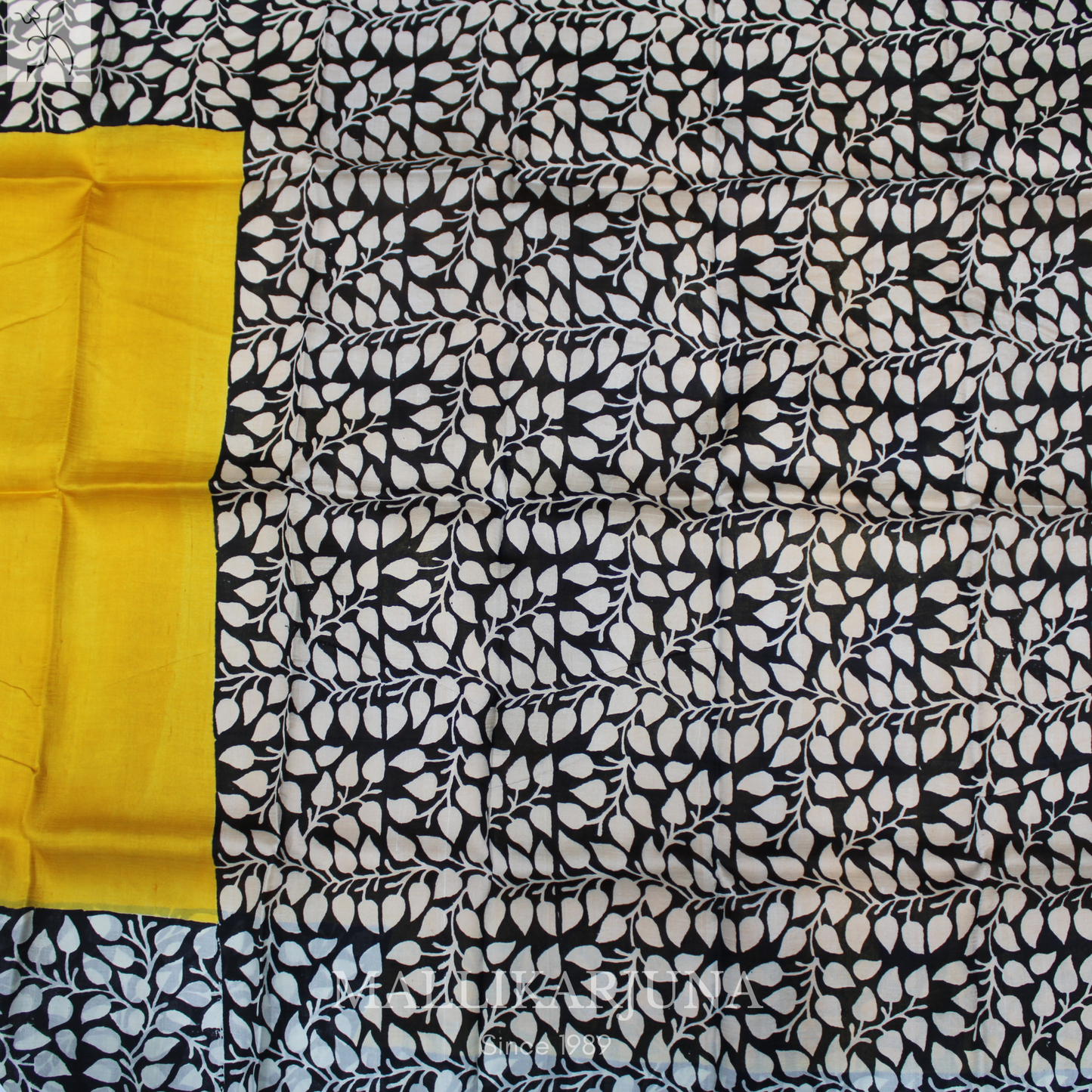 B36.Pure Yellow Tussar Silk Saree