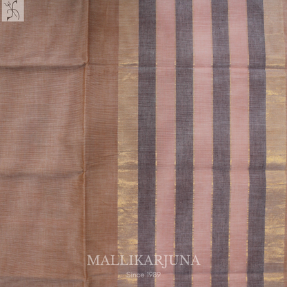 C64. Pure Cream Plain Venkatagiri Cotton Saree