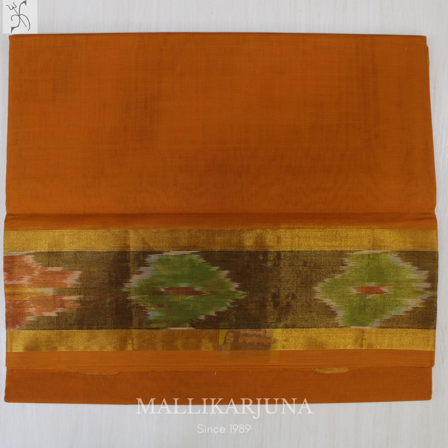 C67. Pure Mustard Yellow Plain Venkatagiri Cotton Saree