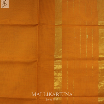 C67. Pure Mustard Yellow Plain Venkatagiri Cotton Saree