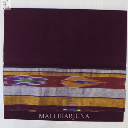 C70. Pure Ink Blue Plain Venkatagiri Cotton Saree
