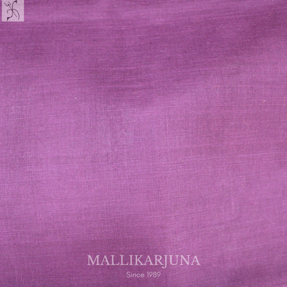 C70. Pure Ink Blue Plain Venkatagiri Cotton Saree