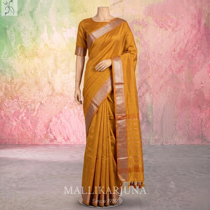 D108  Yellow Mangalagiri Saree