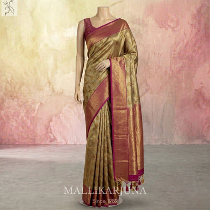 A08.Pure Tissue Gold Meenakari Silk Saree