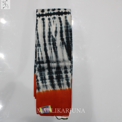 B40.Pure White Tussar Silk Saree