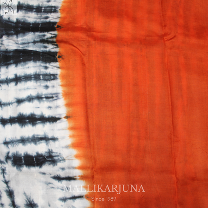 B40.Pure White Tussar Silk Saree